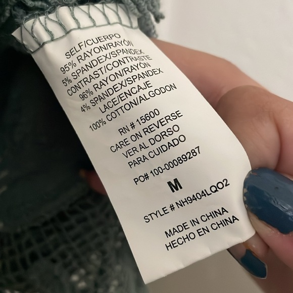 Rewind Green Sweatshirt with Lace Hem Size M - Picture 4 of 6